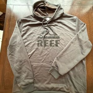 Reef Mens Pullover Hoodie Grey Polyester  XL